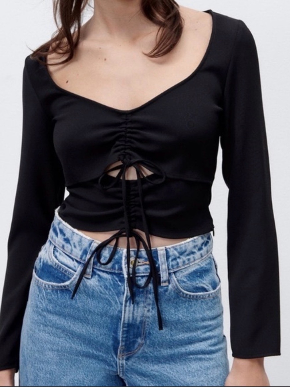 NWOT ZARA Zara Ruched Cut-Out Top